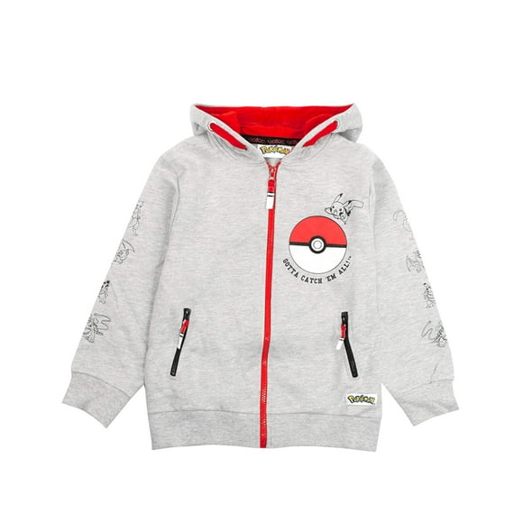 Sudadera gris con capucha Pokémon para niños de 9 a 10 años