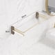 thumbnail image 2 of Estante de baño de pared con barandilla de acero inoxidable dorado, estante de ducha flotante desmontable, 2 of 7