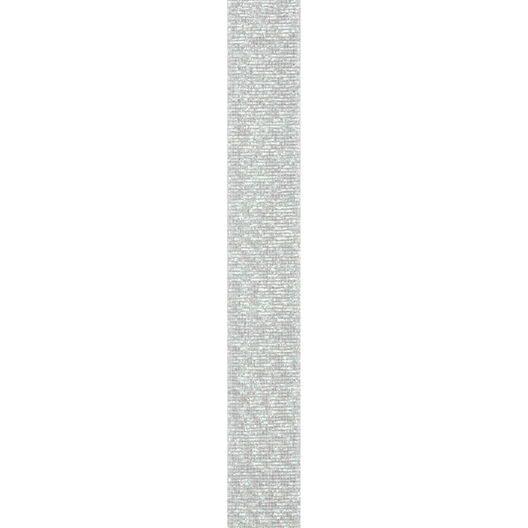 Offray Ribbon, Silver 1/8 inch Metallic Ribbon, 12 feet