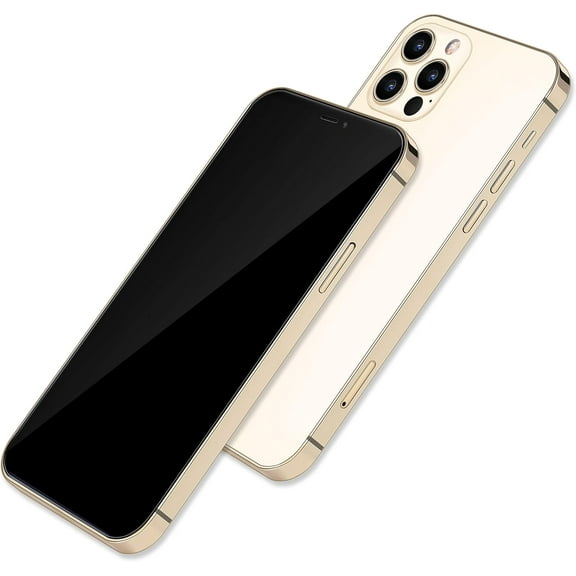 [Full Metal] Dummy Phone Display Model Compatible with Phone 12 Pro Max 12 Mini Non-Working Upgraded Metal Frame (12pro Gold blackscreen)