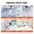 thumbnail image 6 of VEVOR 2 Tiers Lab Carts, Lab Utility Cart with 1 Drawer & 1 Top Tray, Mobile Medical Cart with ABS Material, Lab Rolling Cart with 4 Silent Wheels for Lab, Clinic, Hospital, Salon, White, 6 of 9