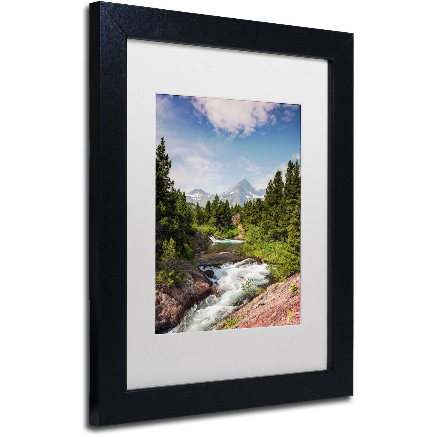 Trademark Fine Art "Glacial Creek" Canvas Art by Michael Blanchette Photography White Matte, Black Frame