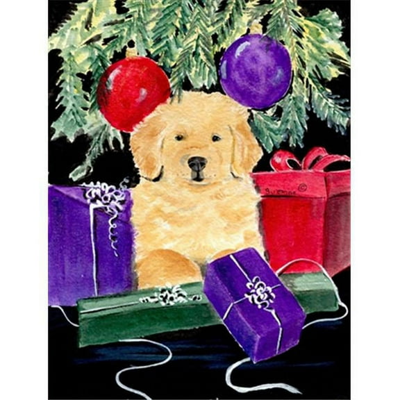 28 x 40 in. Golden Retriever House Size Canvas Flag
