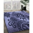 thumbnail image 3 of Ahgly Company Machine Washable Indoor Round Transitional Blue Area Rugs, 5' Round, 3 of 7
