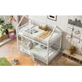 thumbnail image 2 of Metal Twin over Twin House Bunk Bed in White with Fence and Door - Sturdy & Fun!, 2 of 16