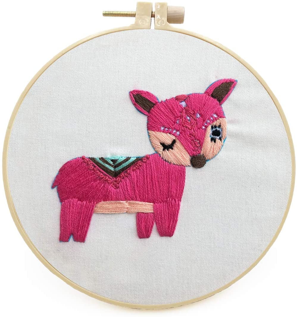 Maydear Stamped Embroidery Kit for Beginners with Pattern, Cross Stitch