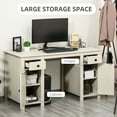 FarmhouseStyle Home Office Computer Desk with Desktop Storage