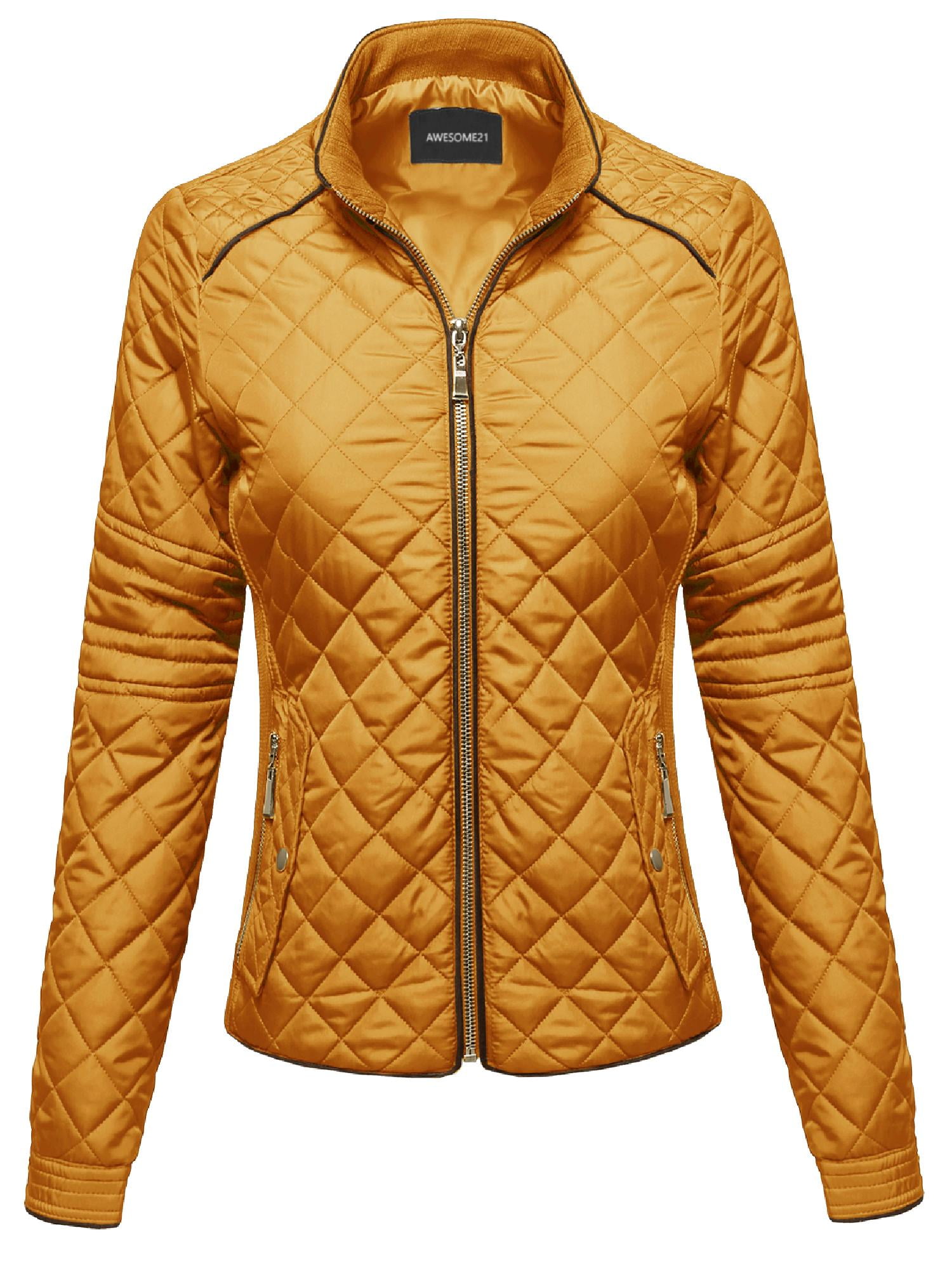 FashionOutfit Women's Quilted Puffer Jacket With Fleece Lining ...