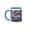 Blue/White, variant on 3drose, Close up of Persian Lilac Blossom, 11oz Magic Transforming Mug