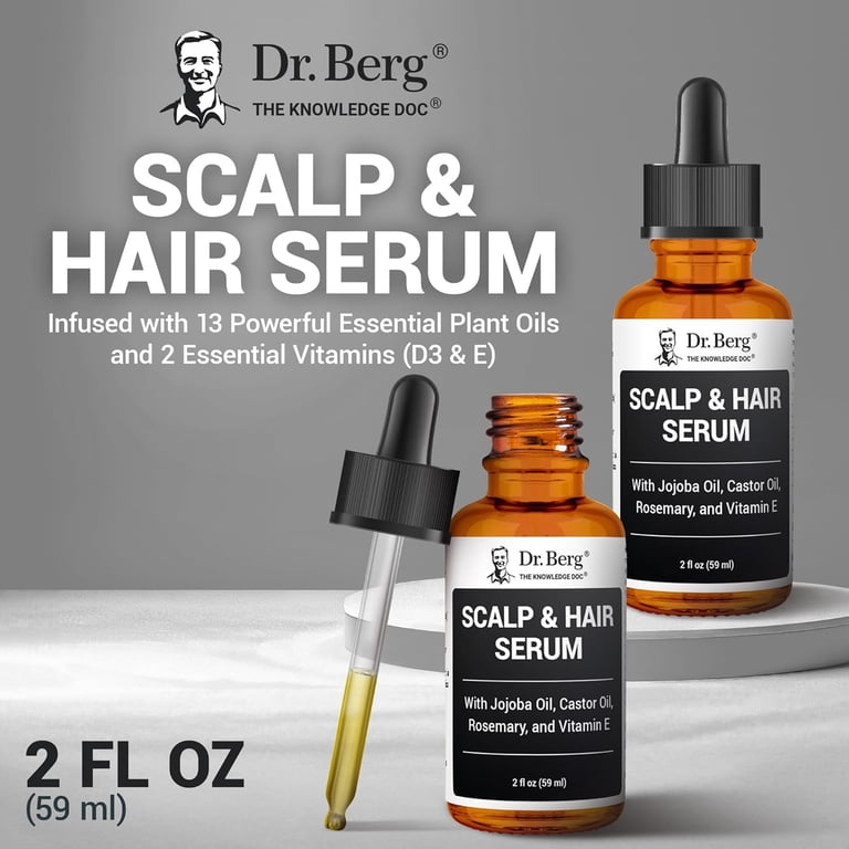 Dr. Berg, Scalp & Hair Serum, 2 fl oz, Dry Scalp and Hair