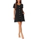 thumbnail image 2 of Pijamas cortos de manga corta para mujer INSPIRE CHIC con cuello en V, decoración de botones, ropa de dormir de longitud media, loungewear, vestido de noche S negro, 2 of 6
