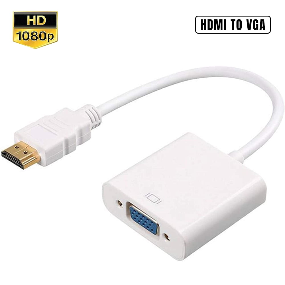 HDMI to VGA with Audio, Gold-Plated Active HDMI to VGA Adapter (Male Female) with Micro USB Power Cable & 3.5mm Audio Cable for PS4, MacBook Pro, Mac Mini, Apple TV and