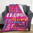 thumbnail image 2 of Personalized Blanket for Adults Kids Personalized Name Blanket Custom Blanket with Name Gift for Christmas Birthday Valentines Day (Color -4), 2 of 5