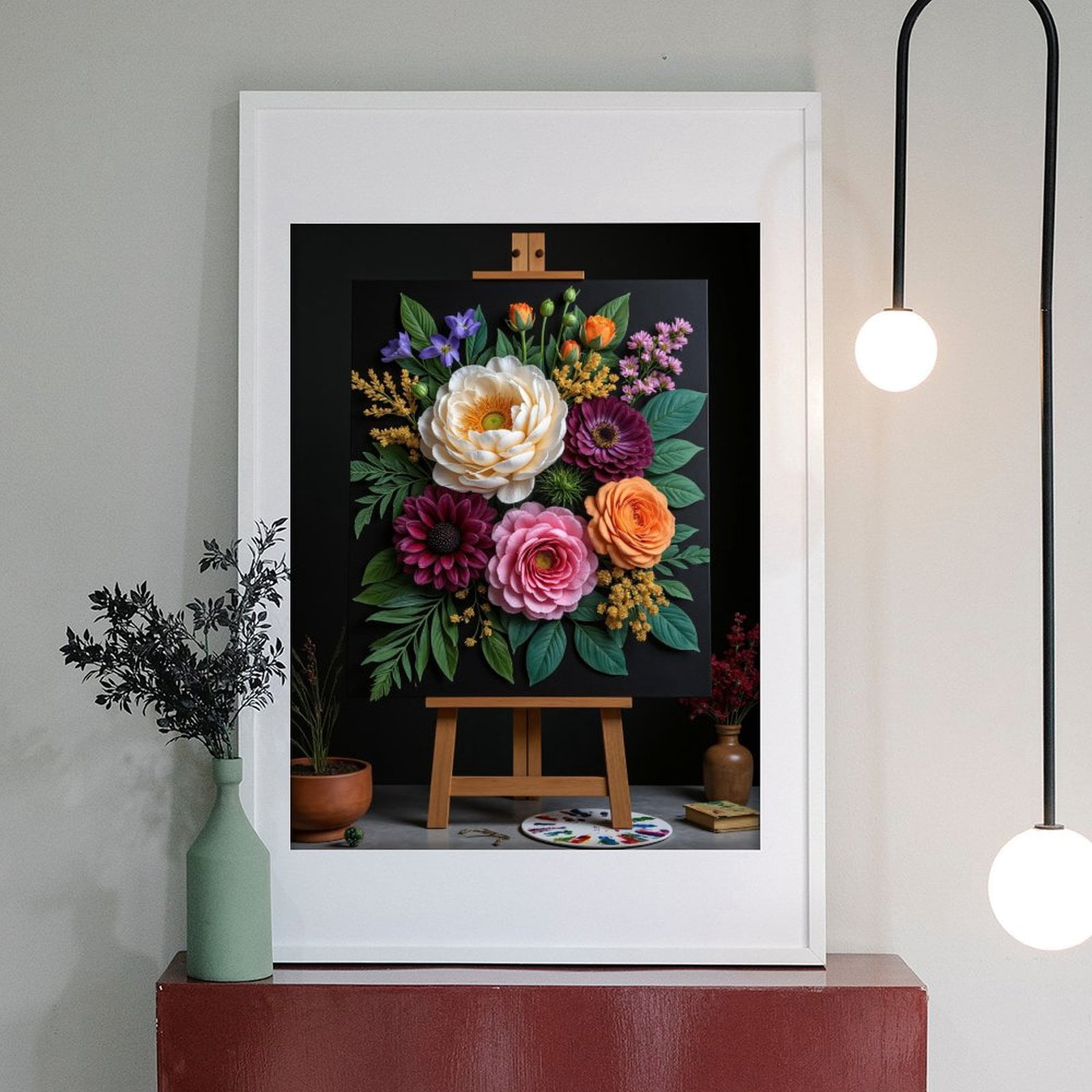 Diamond Art Kit for Adults, Blooming Floral Art Canvas Display Diamond Painting for Adults Beginners, 5D DIY Diamond Art Painting Kits, Colorful Diamond Painting Craft for Home Decor 12x16