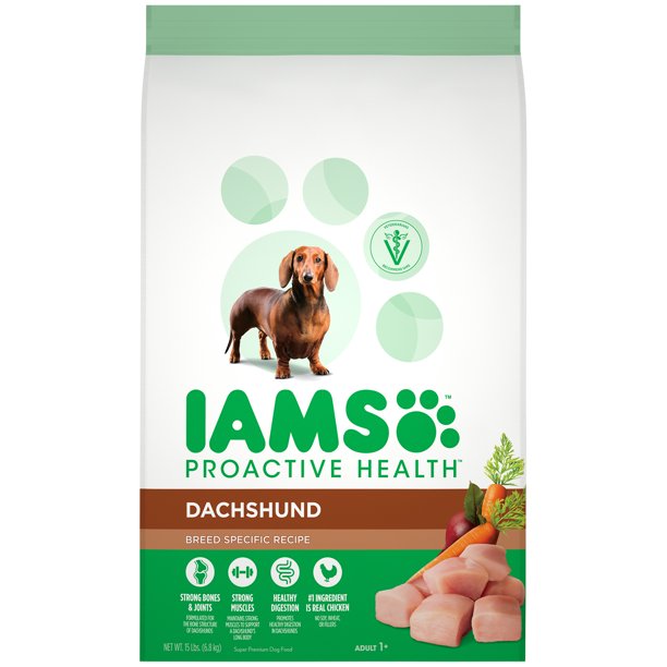 IAMS ProActive Health Adult Dachshund Dry Dog Food, Chicken Flavor, 15