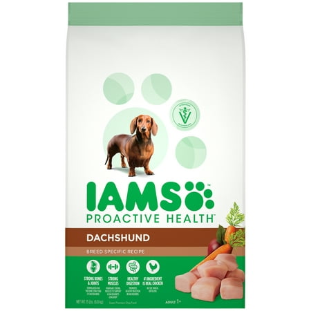 IAMS ProActive Health Adult Dachshund Dry Dog Food, Chicken Flavor, 15 Pound (Best Dry Dog Food For Dachshunds)