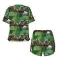 thumbnail image 5 of Lsque Australian White Tree Frog Sitting on Branch Women's Short-Sleeved Pajama Set - 2 Piece Soft and Lightweight Sleepwear Set-, 5 of 9
