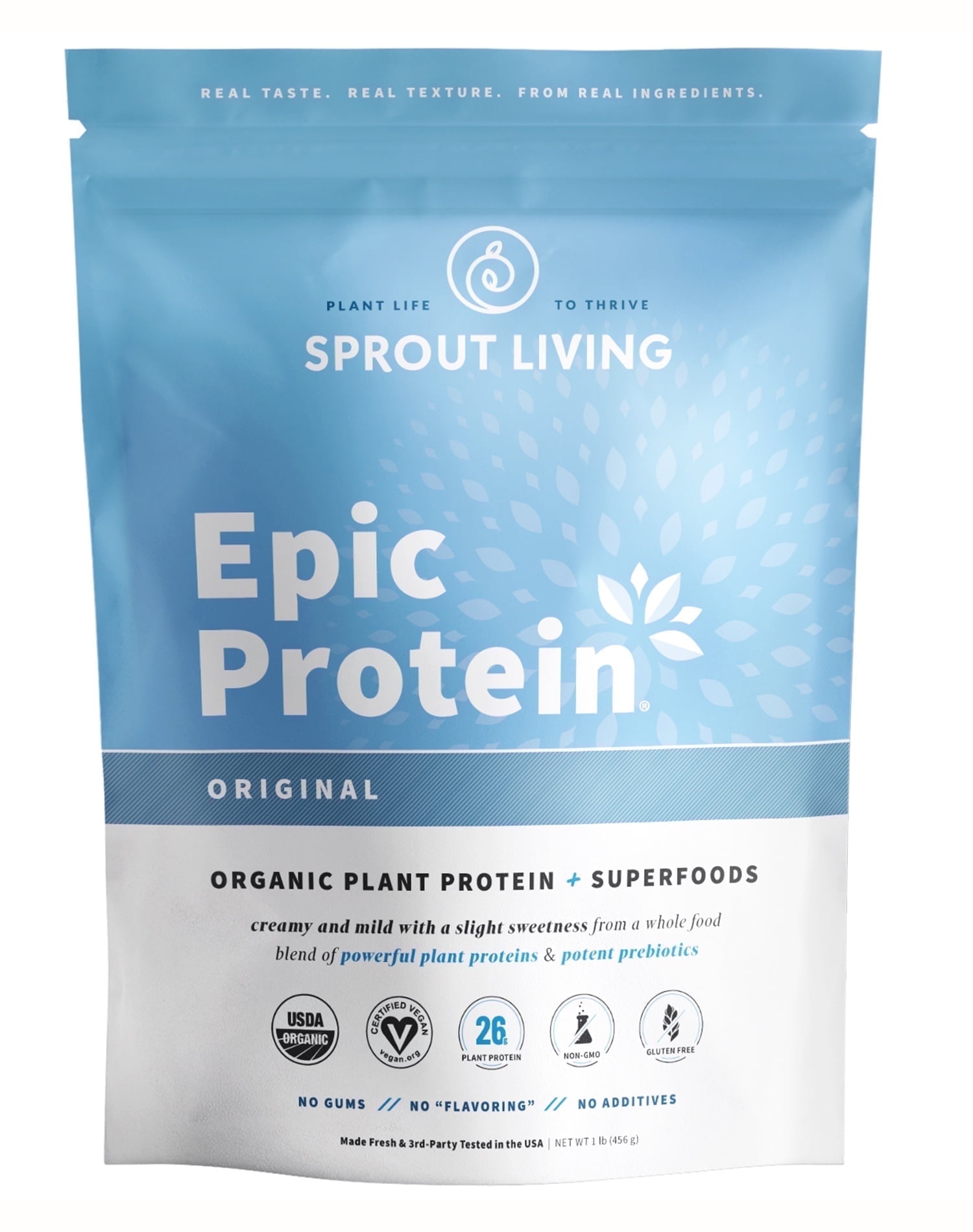 Sprout Living Epic Protein | Organic Plant Protein, Superfoods, Original (unflavored) 1 lb