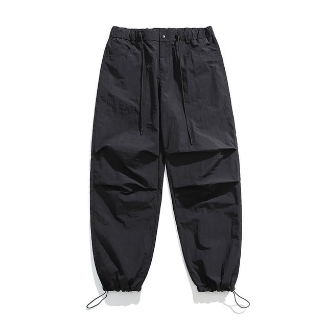 Pantalones de trabajo de seda helada de paracaidista de pierna ancha para hombres y mujeres, pantalones largos finos, sueltos e informales de secado rápido