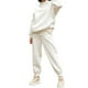 thumbnail image 2 of Conjunto de 2 chándales casuales para mujer, conjunto de pantalones, jersey de manga larga, chándal cálido Xl blanco, 2 of 6