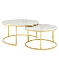 thumbnail image 3 of Modway Ravenna Artificial Marble Nesting Coffee Table in Gold White, 3 of 7