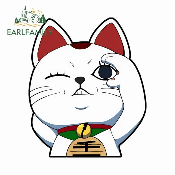 EARLFAMILY 5.1" Turbo Granny Creative Car Decal Cool Personality Cartoon Cat Graffiti Design Decals Waterproof Scratch Proof RV Decor