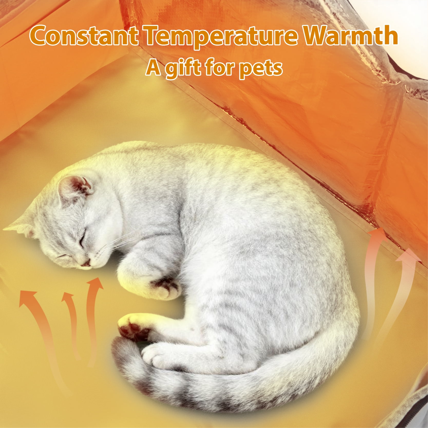 2-in-1 Heating & Cooling Pet House: Foldable 3-Size Cat/Dog Bed with USB Adjustable Temperature | Indoor Outdoor Comfort