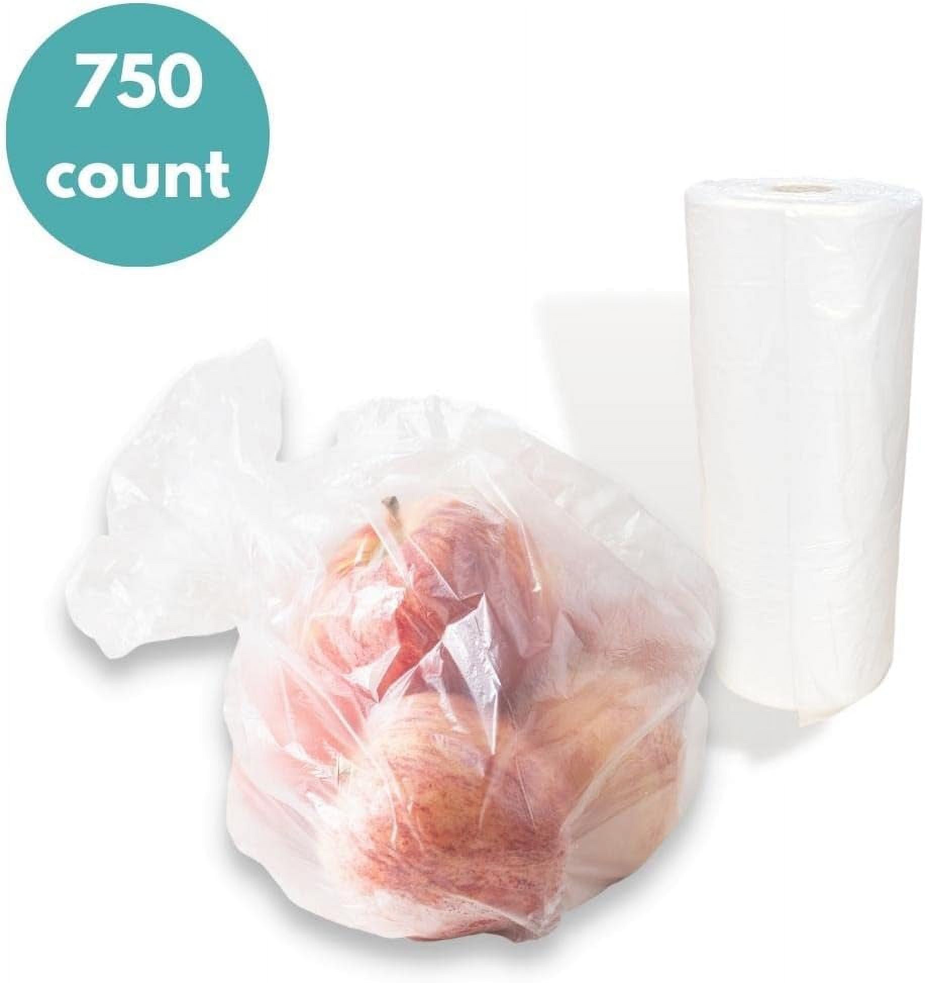 SSBM 11" x 17" Plastic Produce Bags on a Roll, 750 Clear Bags per Roll with 4 Rolls for Food Storage and More