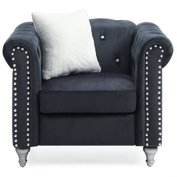 Passion Furniture Raisa Black Accent Chair
