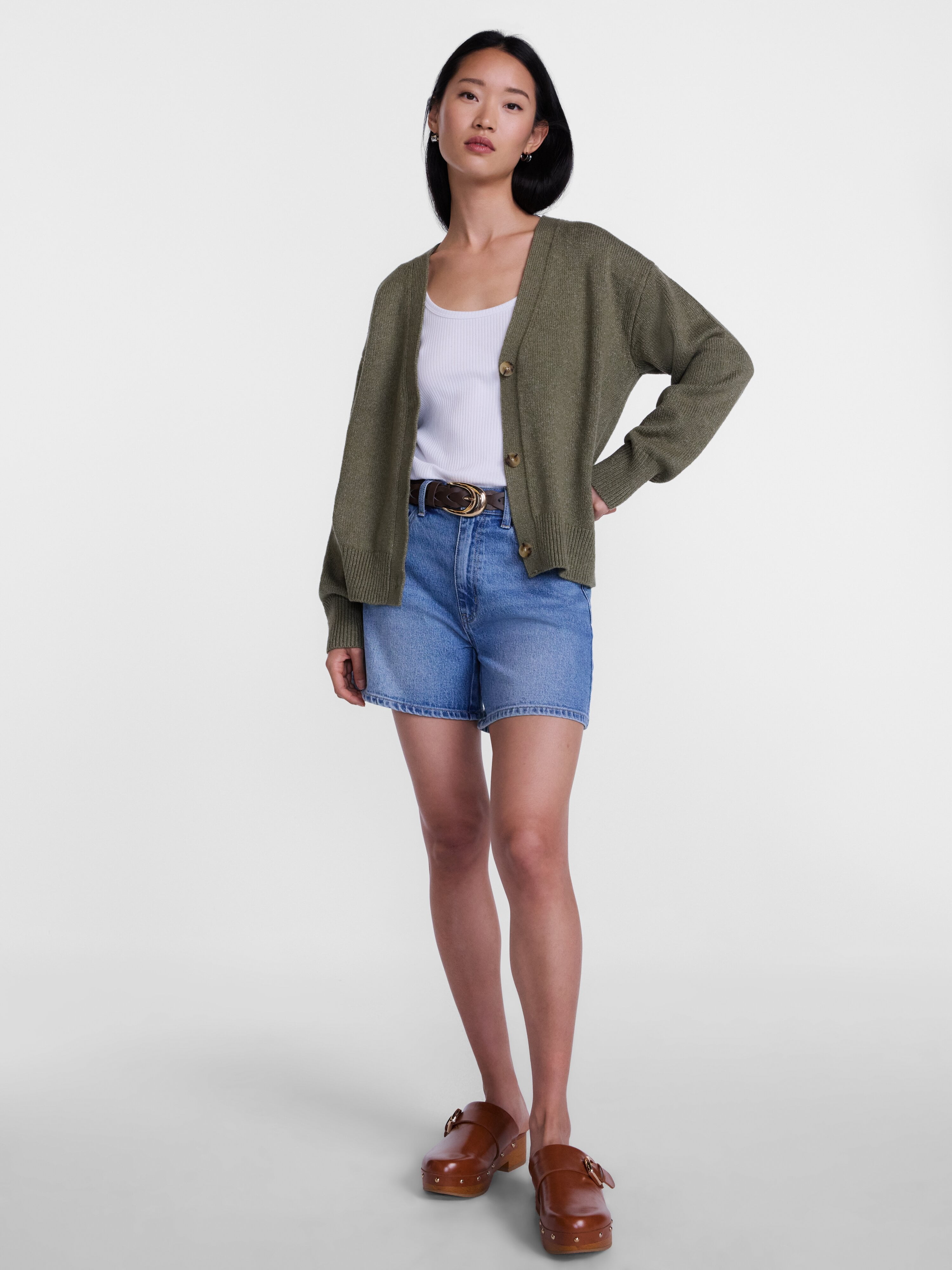 Scenario Women's Button Front Lightweight Cardigan, Sizes XS-XXXL