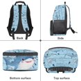 thumbnail image 6 of Uorisanigo Blue Shark Print School Backpack for Kids 5-12 Year Old Casual Sport Backpack Basic Bookbag Travel Rucksack with Padded Straps for School and Hiking, 6 of 7