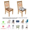 thumbnail image 5 of Black and White Mushroom Seat Covers for Dining Room Chairs Set Of 4,Stretch Printed Washable Chair Seat Cover with Elastic Ties and Button,Removable Waterproof Couch Cushion Covers, 5 of 6