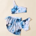 thumbnail image 4 of Girls Swimsuit Size 6 Cut Out Bikini Bottoms Spaghetti Strap Tankini Set 3 Piece Allover Printed Girls Bathing Suit&nbsp;size 12, 4 of 7