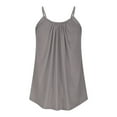 thumbnail image 7 of Olyvenn Fashion Plus Size Tank Tops for Women Summer Fashion Pleated Boho Solid Loose Cami Spaghetti Strap Tunic Blouses Gray XXXXL, 7 of 7