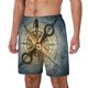 thumbnail image 1 of Balery Vintage Compass Bañador para hombre, shorts de playa de secado rápido con entrepierna y forro de compresión-Small, 1 of 6