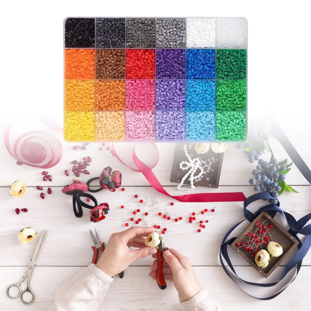 MOMOJIA Complete Beads Craft Set With Colorful Plastic Beads For Kids Adults Creative Projects