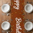 thumbnail image 6 of Happy Birthday Table Runner - 60 Inch Long, Kitchen Dining Table Runner Dresser Scarves, Brown Modern Abstract Art Farmhouse Decor for Coffee Tables Wedding Party Banquet, 6 of 8