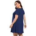 thumbnail image 4 of VEPKUL Womens Plus Size Dresses with Pockets Casual Short Sleeve Dress Loose A Line Flowy Swing NavyBlue_5X, 4 of 8