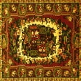 thumbnail image 1 of Ahgly Company Machine Washable Indoor Square Persian Yellow Traditional Area Rugs, 7' Square, 1 of 4