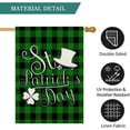 thumbnail image 3 of St Patricks Day Green Black Buffalo Plaid Clover Magic Hat House Flag Vertical Double Sided St Patricks Day Yard Outdoor Decoration 28 x 40 Inch (HF-D), 3 of 6