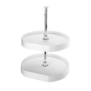 Plastic D-Shape Lazy Susans Independently Rotating Single, D-Shaped, Two Shelf Sets with Hardware, 20" Diameter,...