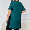 thumbnail image 4 of Oversized Tshirt Dress Women Crew Neck Side Slit Womens Blouses Loose Lightweight Casual Womens Summer Tops Short Sleeve, 4 of 5