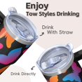 thumbnail image 4 of Butterfly 20oz Stainless Steel Tumbler with Handle and Straw – Insulated Travel Cup with Sliding Lid, 360° Full Wrap Printed Mug for Home, Outdoor & Sports Use, Spring, 4 of 6