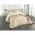 thumbnail image 3 of Ambesonne African Quilted Bedspread Set 3 Pcs, Slim Vintage Girl, King Size, Multicolor, 3 of 5