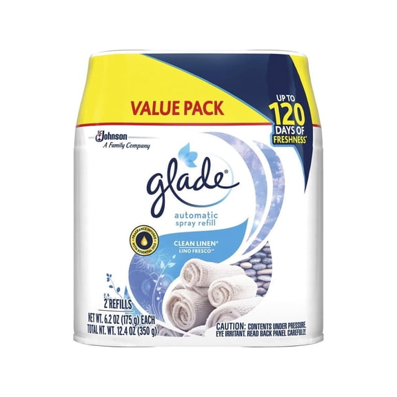 Glade Automatic Spray Refill Value Pack - 12.4 fl oz (0.4 quart) - Clean Linen - 60 Day - 6/Carton 329388CT
