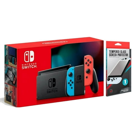 Nintendo Switch with Neon Blue and Neon Red Joy Con Bundle (JP Edition) Powever Exclusive Bundle