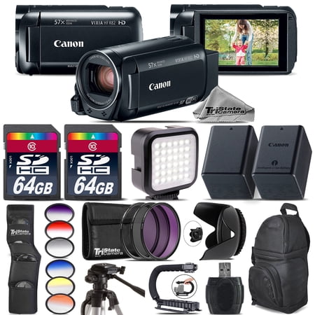 Canon VIXIA HF R800 57x Camcorder + LED + Extra Battery + UV-CPL-FLD - 128GB Kit (International Version)