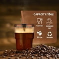 thumbnail image 4 of 13oz Tumbler Water Glass Cups with Straw and Lid, 2 Pack Reusable Glass Coffee Tumbler for Iced Tea, Coffee, Sealed Carry-On Travel Cups for Office, Party, Camping and Outdoor, Gifts, 4 of 7