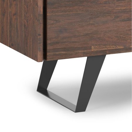 Simpli Home - Lowry Sideboard Buffet with Wine Rack - Distressed Charcoal Brown
