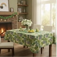 thumbnail image 5 of Serafina Home St. Patrick's Day Irish Vinyl Flannel Backed Tablecloth for Dining Room Kitchen Table Decor: St. Pat's Lucky Shamrock Clovers Green White Yellow Gold St. Pats Patchwork 52" x 102", 5 of 14
